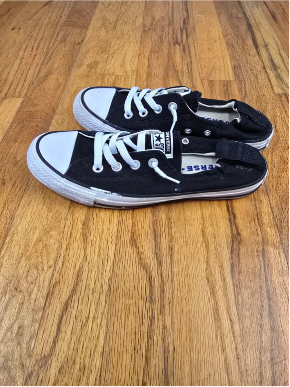Women's Converse All Star Slip-On Sneakers Black and White size 9